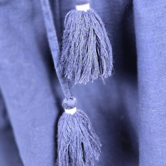 Vineyard Vines Size Small Strapless Romper Navy Blue White Scalloped Edges - Picture 4 of 11